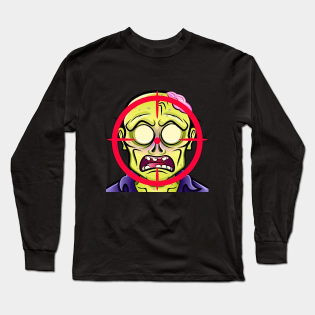 zombie headshot Long Sleeve T-Shirt by Cripta Art